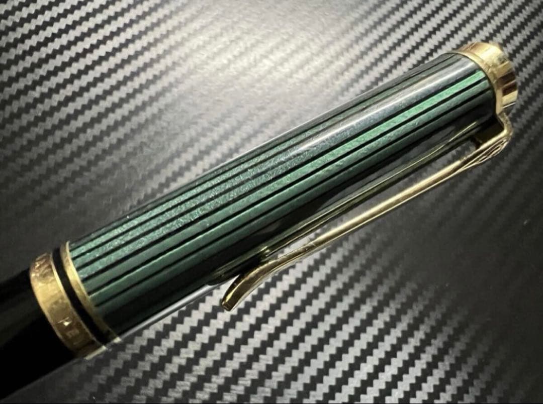 極美品 ペリカン K800 緑縞 ボールペン