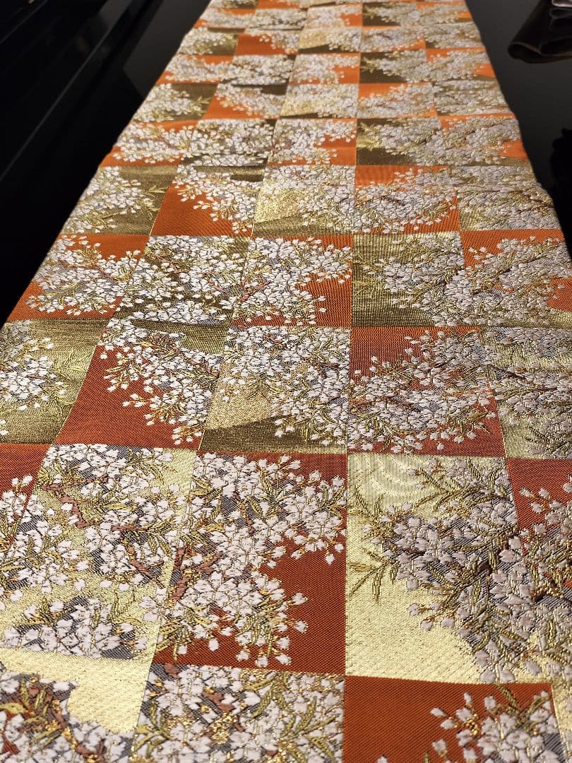 A668★逸品‼️豪華刺繍‼️ひな祭り‼️袋帯正絹テーブルランナー2m15cm