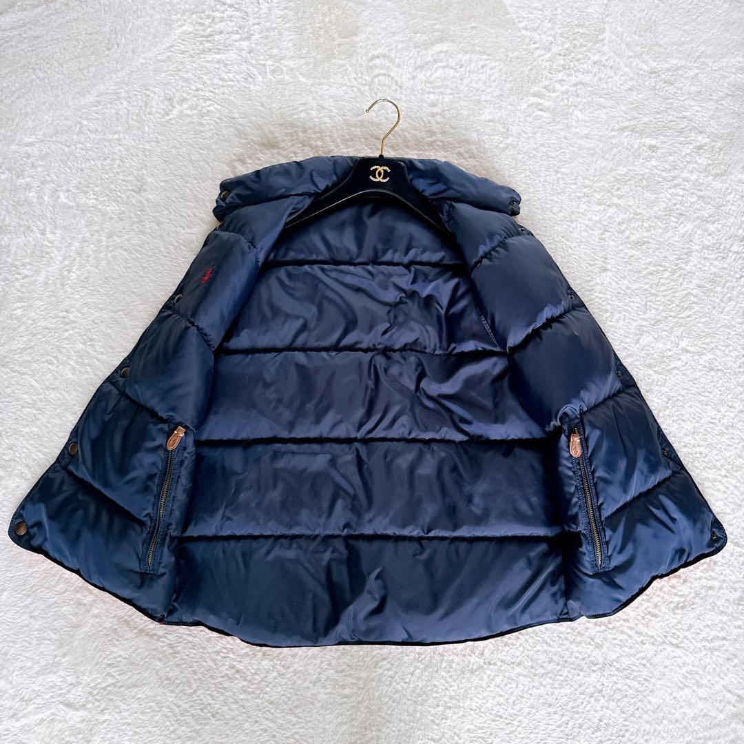 【ポロラルフローレン】ダウンベスト リバーシブル Mサイズ ネイビー レッド