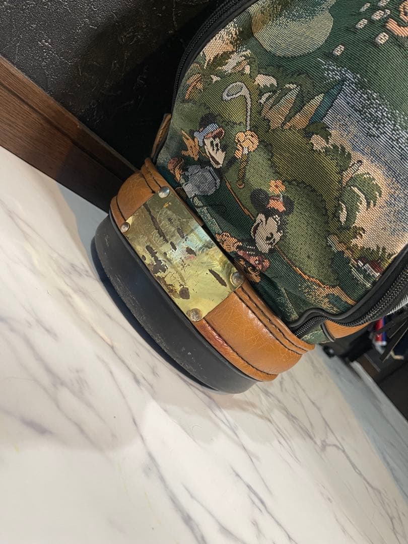 ミッキーマウス柄 ゴルフバッグ・キャディバッグ　レトロ　レザー