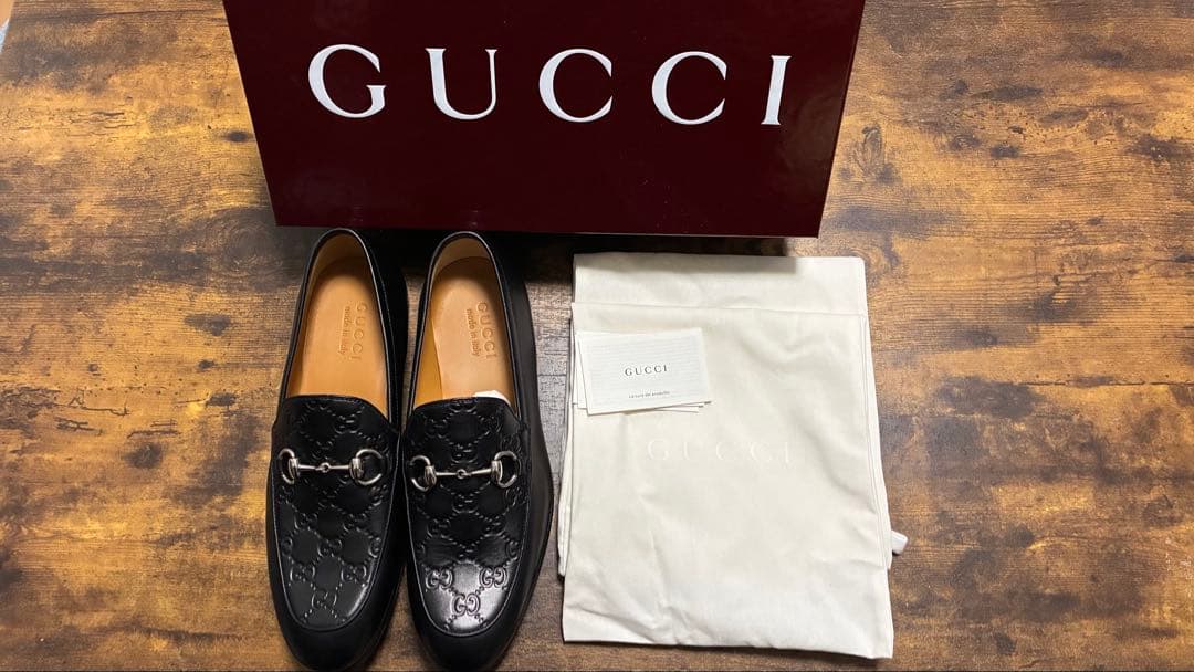 残り1日30%オフ 未使用　現行　Gucci ホースビットローファー　6.5