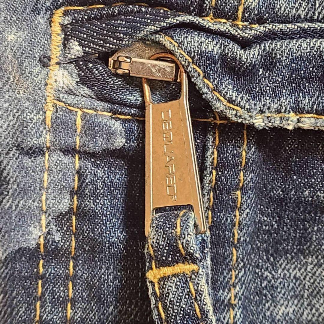 ディースクエアード デニム バイカーパンツ ペイント ダメージ加工 ジーンズ