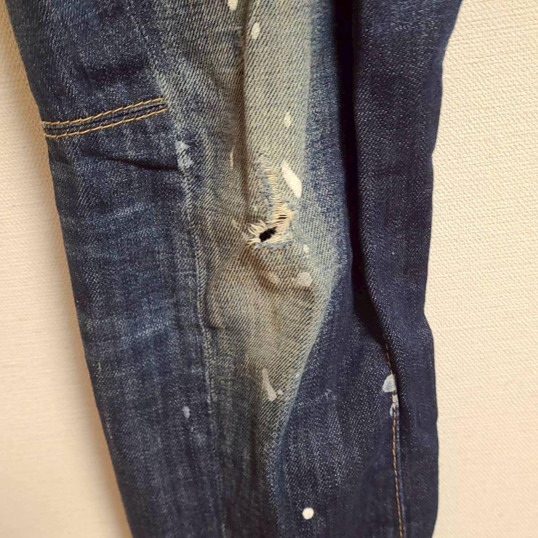 ディースクエアード デニム バイカーパンツ ペイント ダメージ加工 ジーンズ