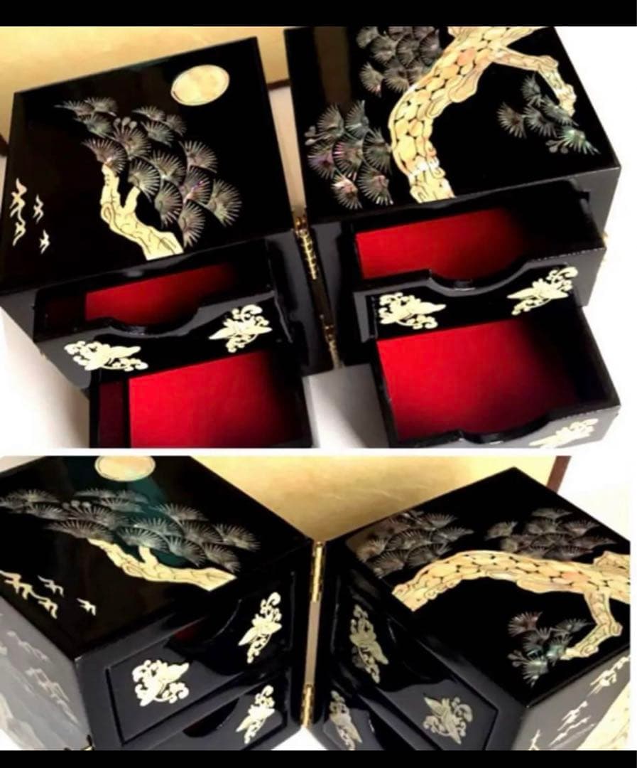 螺細漆器　韓国伝統工芸品　小物入れ　引き出し式