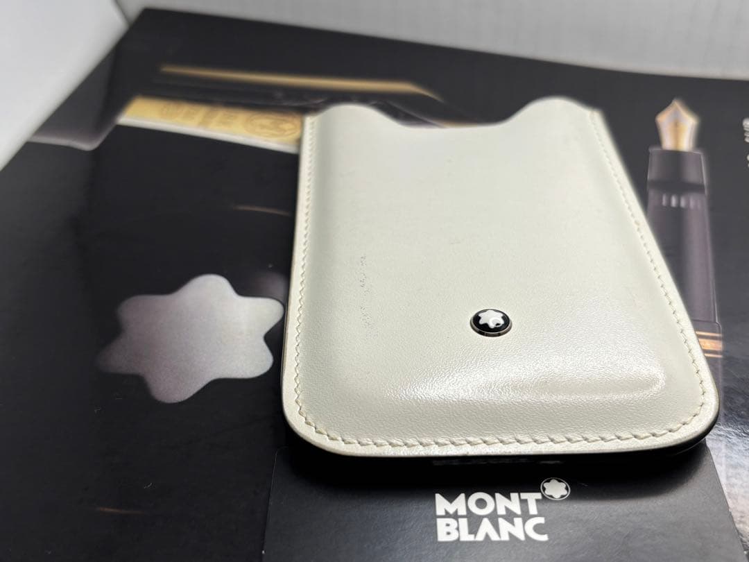 ⭐️美品⭐️モンブラン稀少完売逸品！本革製ペンポーチ・スマホケース・小物入れ白パール