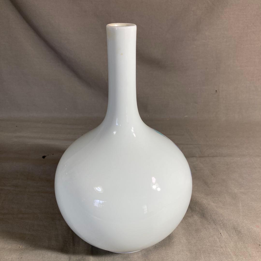 【舘林貞夫】赤絵の伝統　日本の名窯　有田古琳庵窯　舘林貞夫作　錦雪椿絵　花瓶