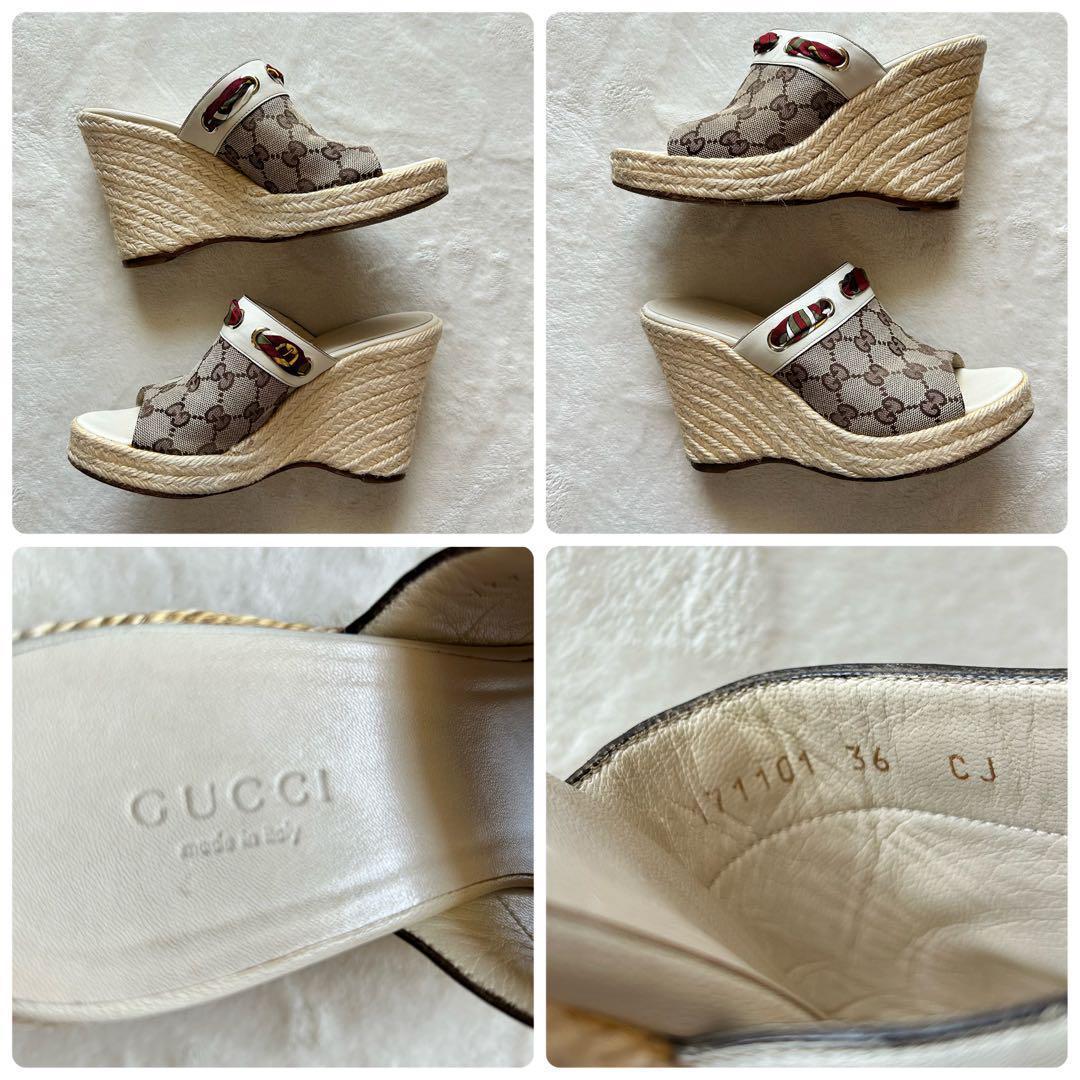 ⭐️再値下げ⭐️ グッチ GGキャンパス エスパドリーユ ウェッジ サンダル 36C