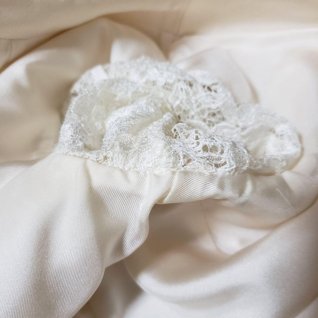 サンローラン SaintLaurent　レーストリム　サテン　ドレス　ワンピース