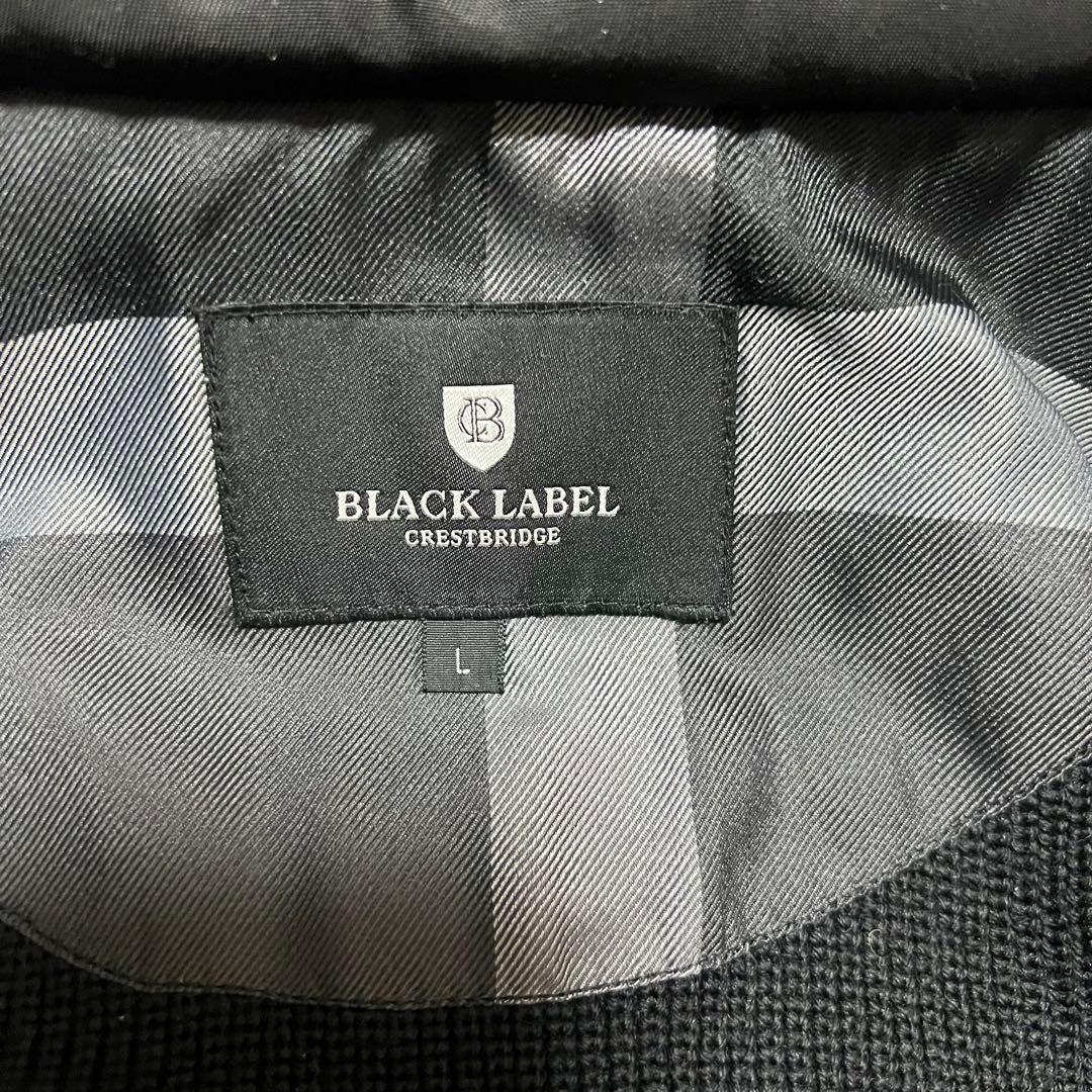 美品ブラックレーベルクレストブリッジ 切り替え ダウンパーカー ニット 黒L