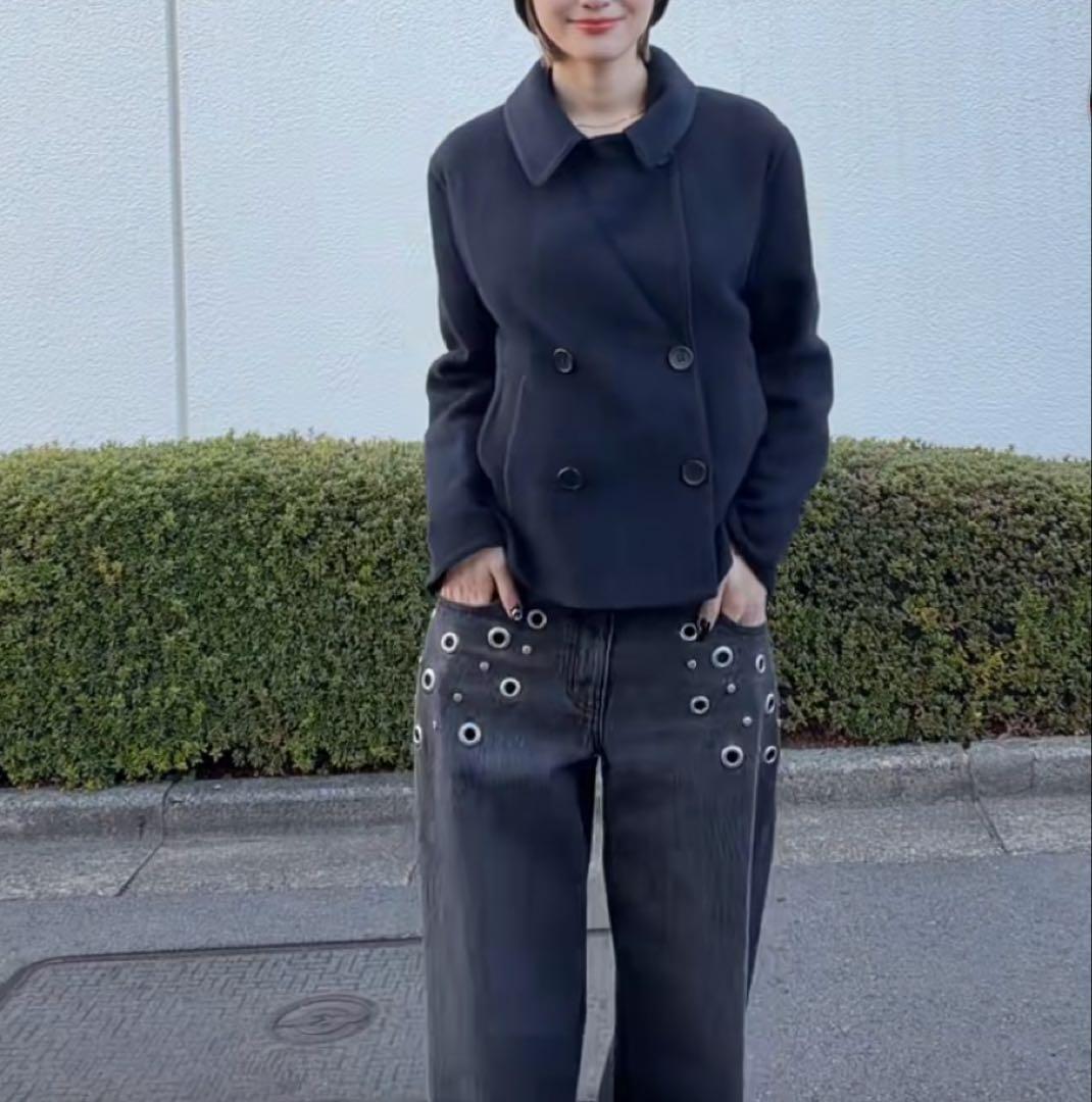 超美品ユニクロ ダブルフェイスショートコート