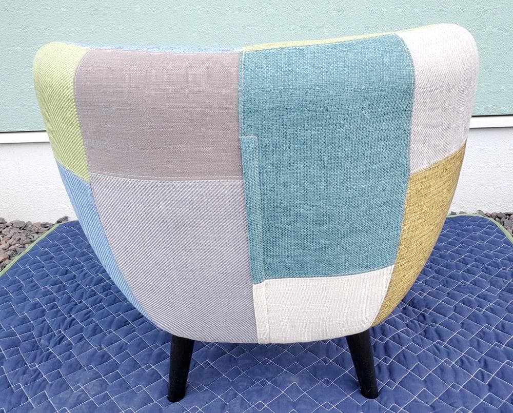 C46　フランフラン　ナビア　パッチワーク1人掛ソファ　グリーン