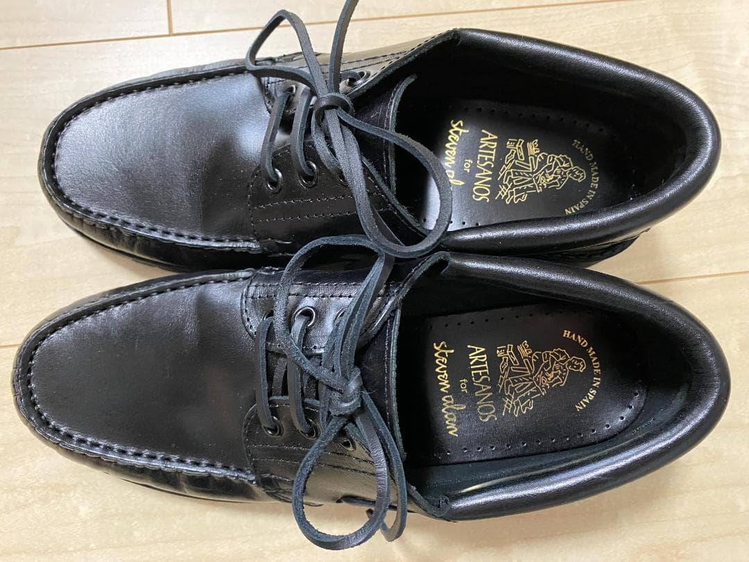 ARTESANOS×StevenAlan　3EYEモカシンデッキシューズ　41黒
