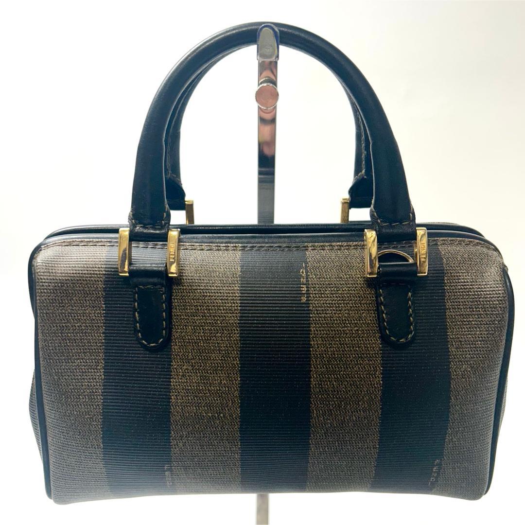 フェンディ　 ペカン　FFロゴ　PVC ハンドバッグ　ミニボストンバッグ