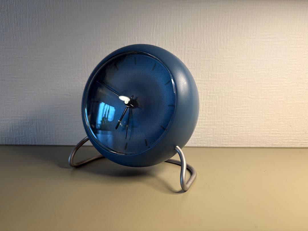ヤコブセンの置き時計　ブルー