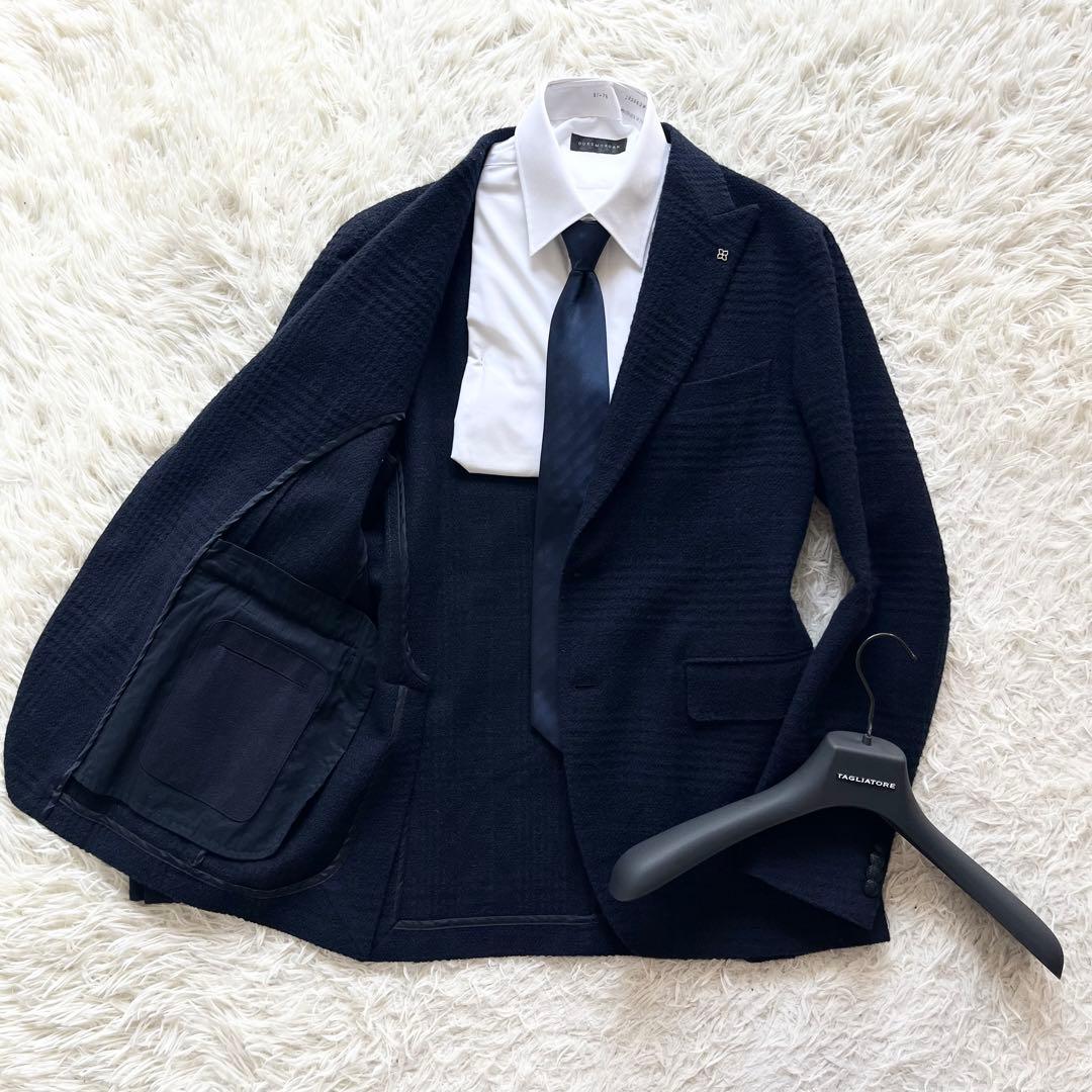 <美品>TAGLIATORE darwin ネイビー ウール ジャケット 50