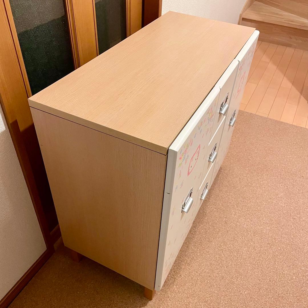 【希少】ハローキティ ミニバラ 木製 マルチチェスト 家具 01年製 平成レトロ