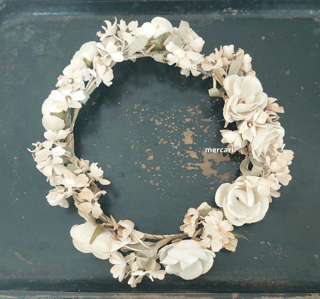 アンティーク　布花ティアラ