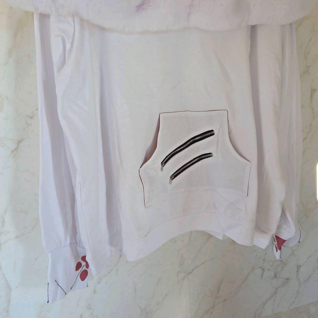 IRO IRO もふもふ娘のひっかきトップス トレーナー 白 ファー 肉球 新品