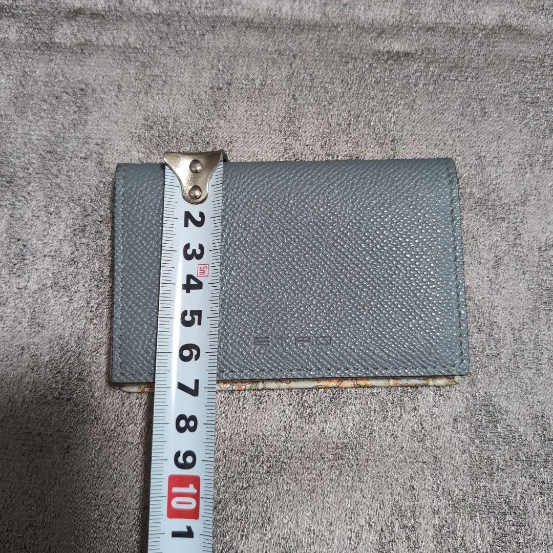 *ETRO*エトロ カードケース 名刺入れ ペイズリー グレー 水色 箱あり