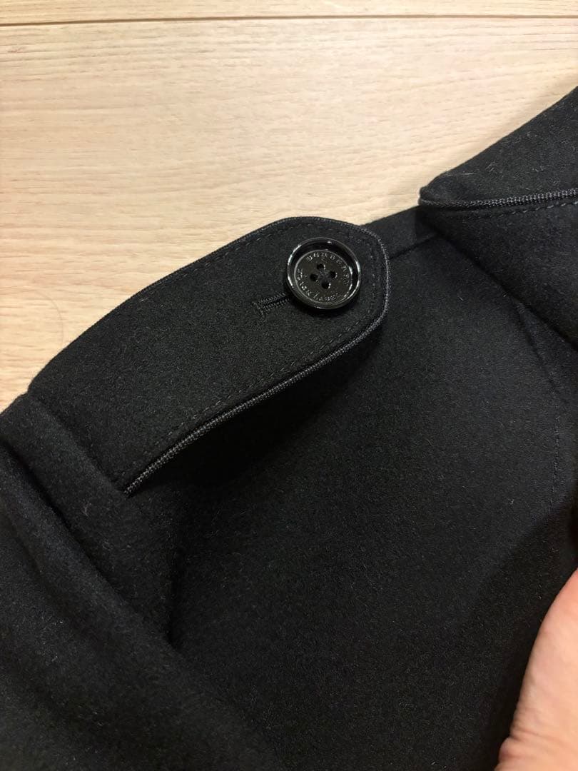 BURBERRY BLACK LABEL ブラック ピーコート　ラビットファー付