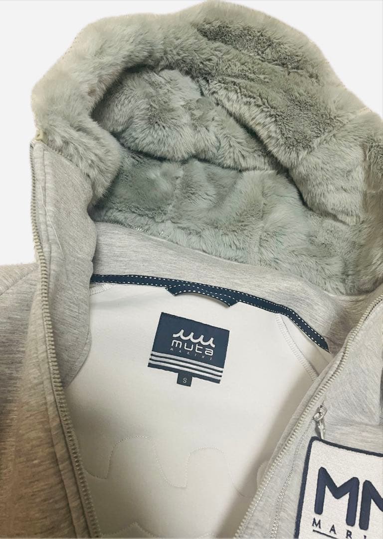 ムータ　マリン　ボンディングパーカー　グレー　Sサイズ　ゴルフ　メンズ　ロゴ