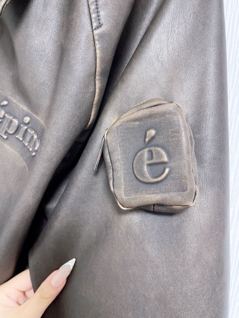 épine レザージャケット brown