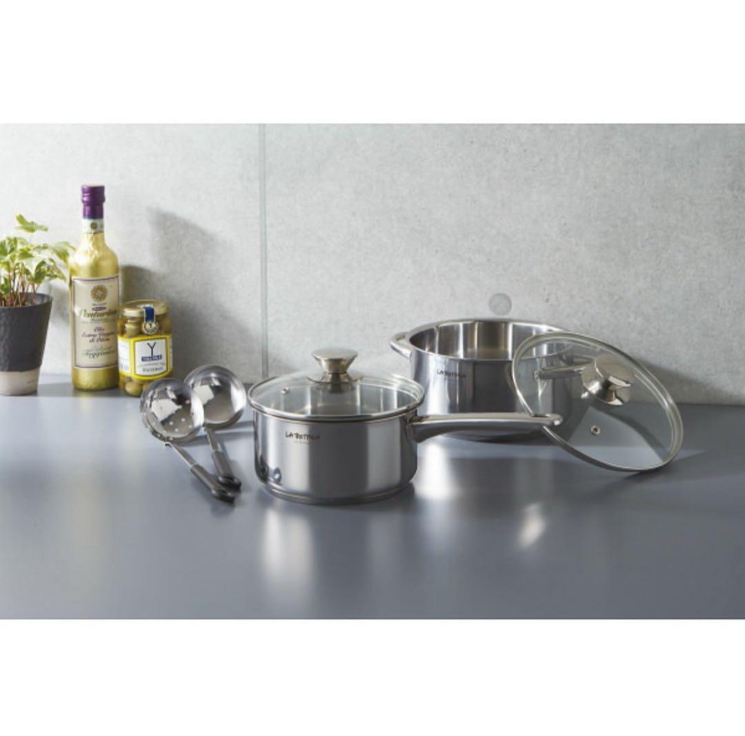 値下げしました‼️ラ・ベットラ ステンレス鍋2点セット(ツール付)