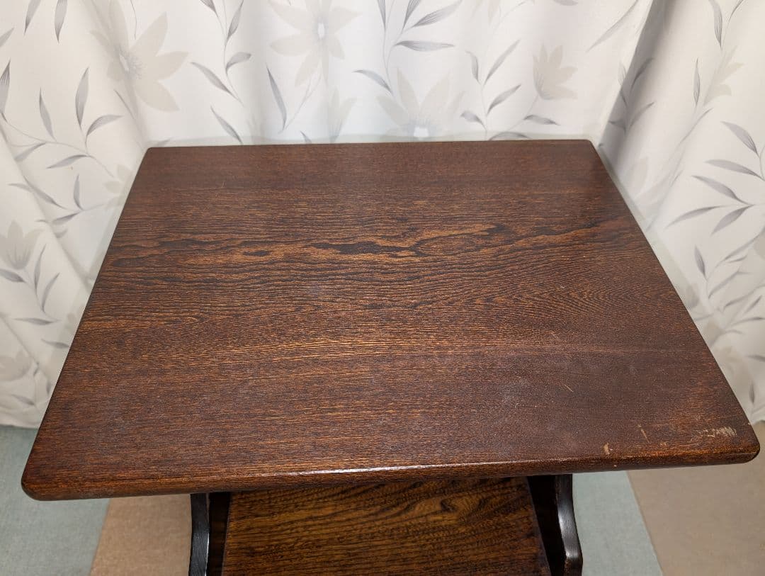 天然木　電話台　小物収納 　ヘッドサイドテーブル　引出