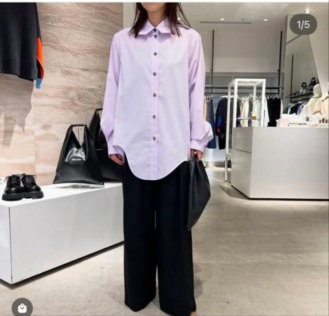 T/Cタイプライター カーブアシンメ SH/シャツ　ライトパープル　エンフォルド