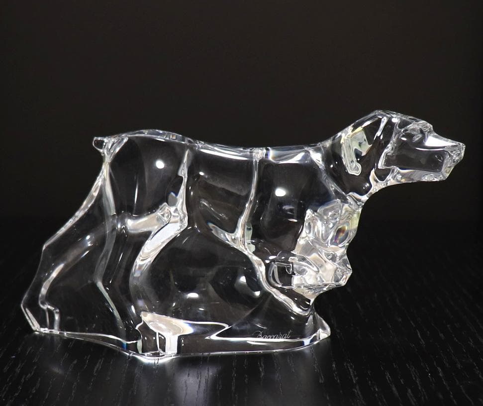 バカラ 美品 大型犬 フィギュリン 置物レア クリスタルガラス製 オブジェ