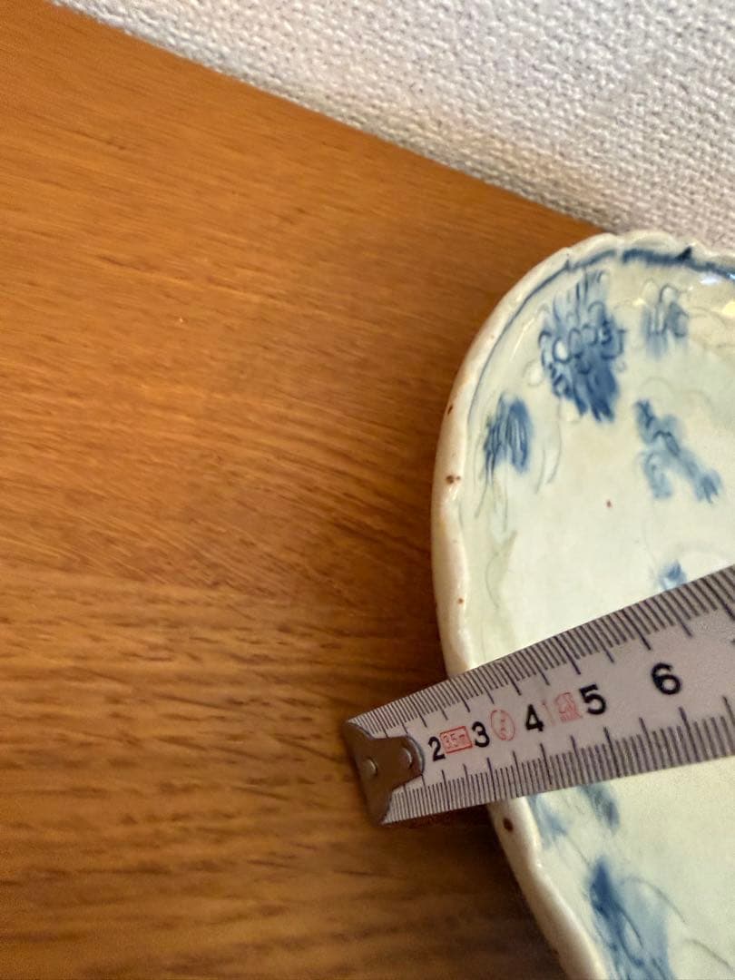 イムサエム 染付 安南手 輪花皿 プレート　　 6寸 作家物 うつわ