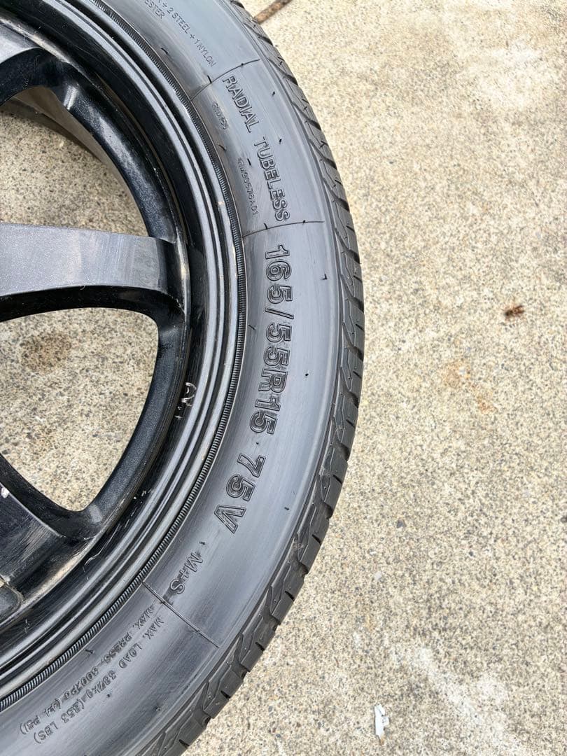 165/55R15 5スポーク　タイヤホイール4本セット