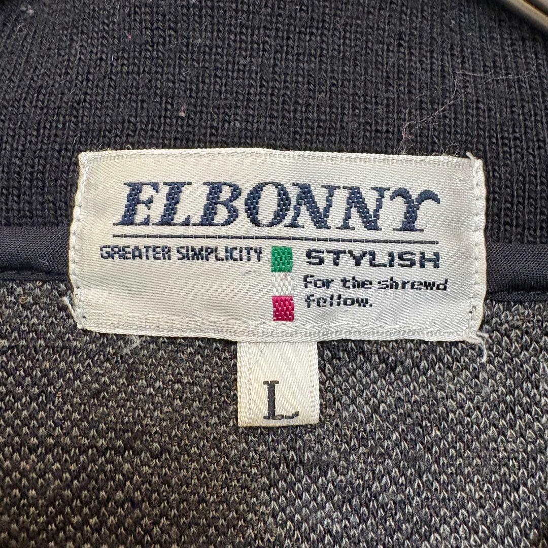 ポロニット　幾何学模様　ボタニカル　総柄　ハーフボタン　襟袖裾切替　レトロ　古着