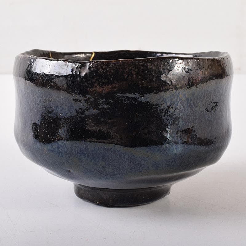 茶道具　楽吉左衛門　十代旦入造　黒楽茶碗　共箱　M　R8075
