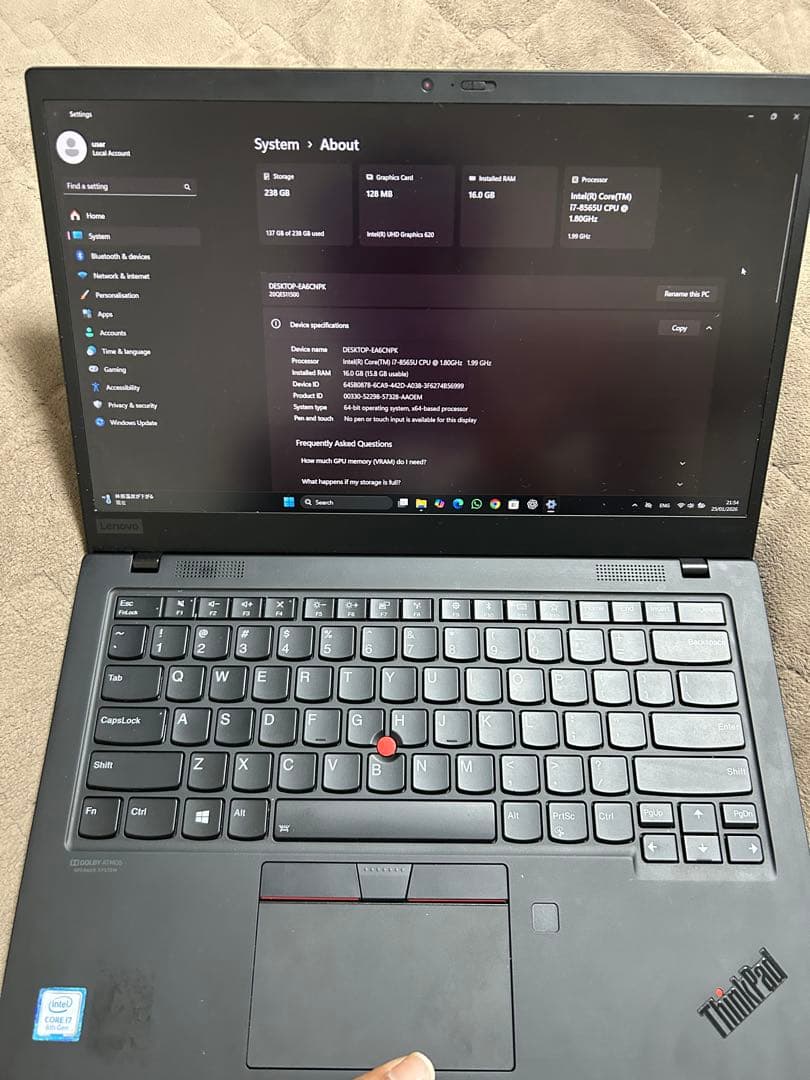 Windowsノート本体 Lenovo Thinkpad x1