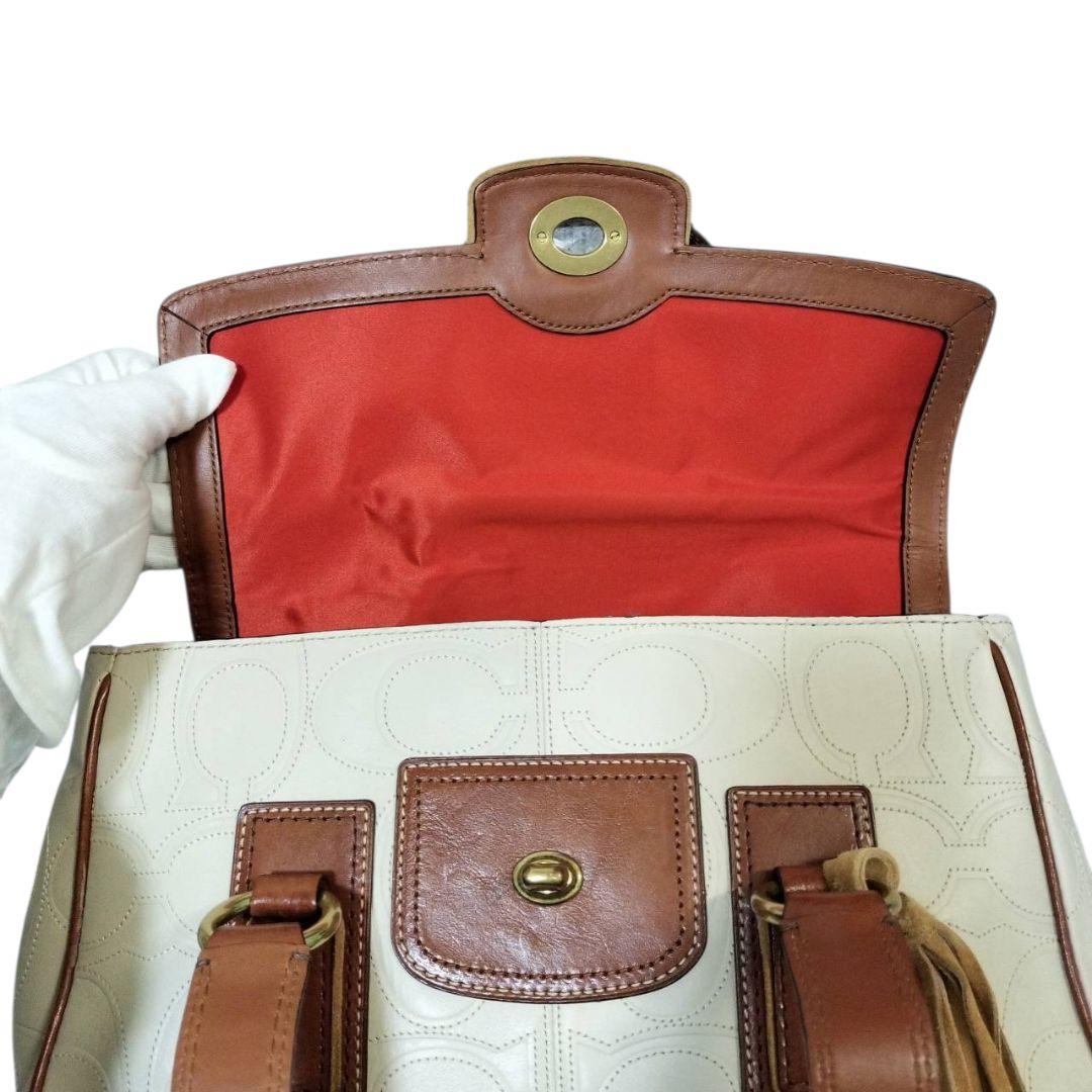 極美品 COACH コーチ トートバッグ ハンプトンズ ターンロック ソーホー