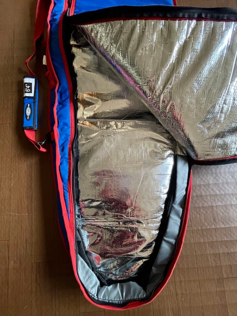 ［美品］TRANSPORTER サーフボードケース 青/赤6’4