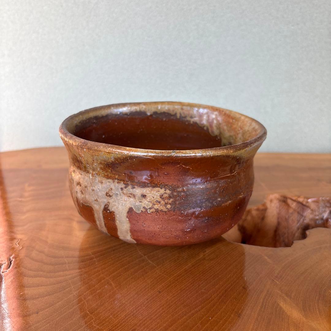 備前焼　小山末廣造　沓茶碗　抹茶碗 茶道具 共箱(228Ec)