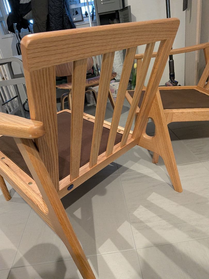 マルニ60 キノママ　オークフレーム　2シーター　ソファ　木製　サガブルー