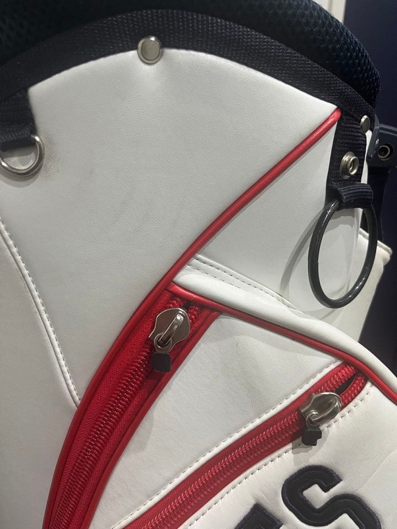 PEARLY GATES キャディバッグ 89 ホワイト/レッド