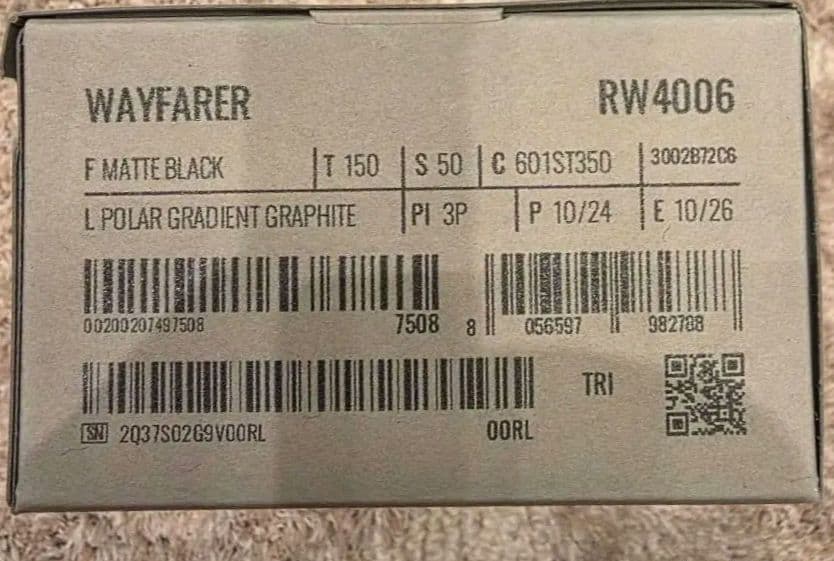 【未使用】RAY BAN  Wayfarer RW4006