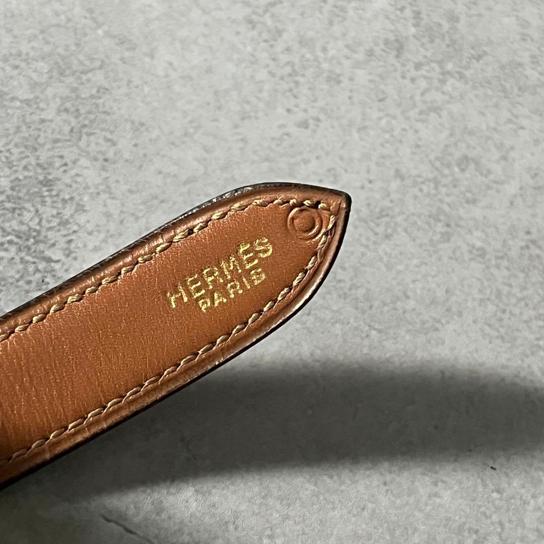 【美品】HERMES レディース　ベルト　ホースビット　ブラウン　ヴィンテージ