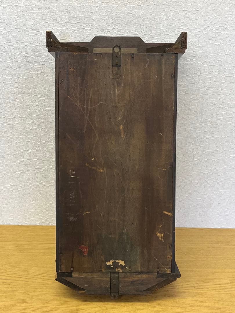 壁掛け振り子時計　SEIKOSHA 木製　アンティーク　レトロ　真鍮文字盤