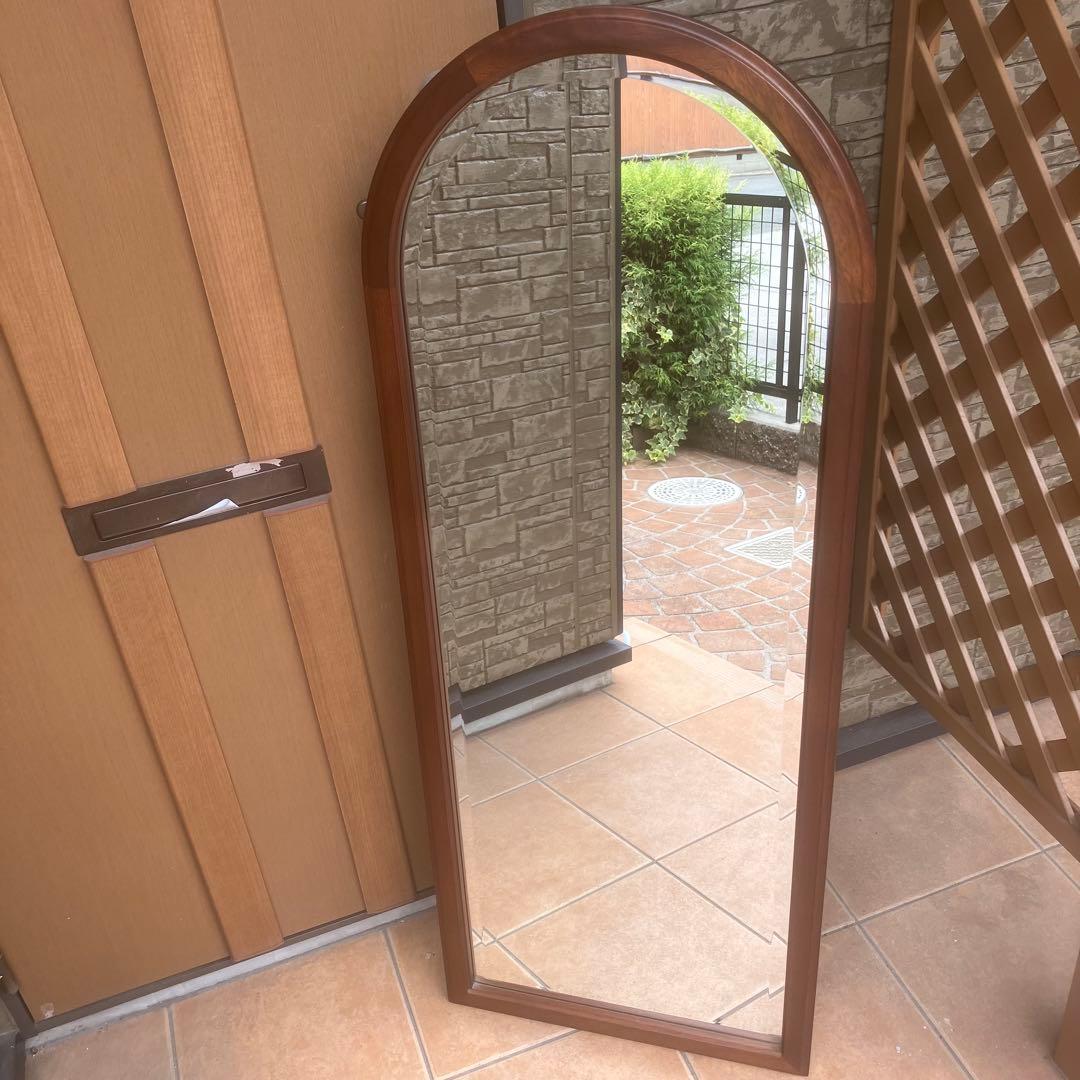 マホガニーフレーム 大型ウォールミラー アンティーク ヴィンテージ インテリア