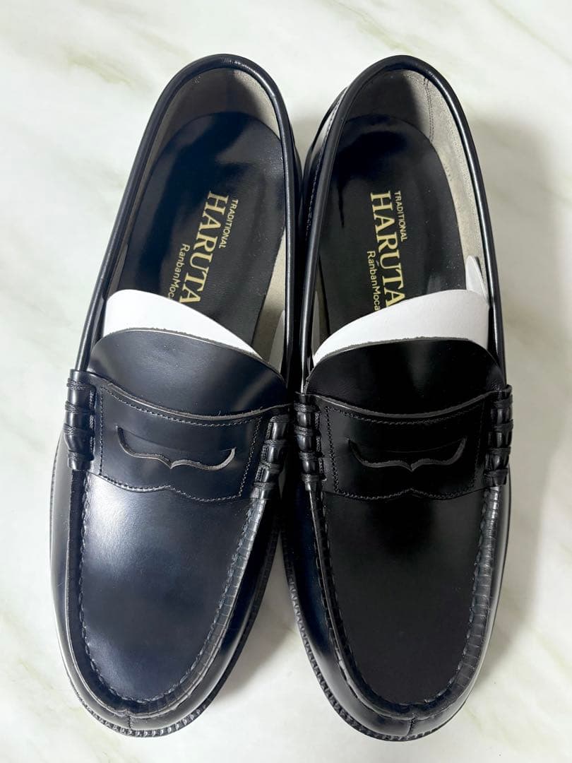 ＊お値下げ中＊新品未使用 ハルタ 牛本革 ローファー 黒 26cm スクール