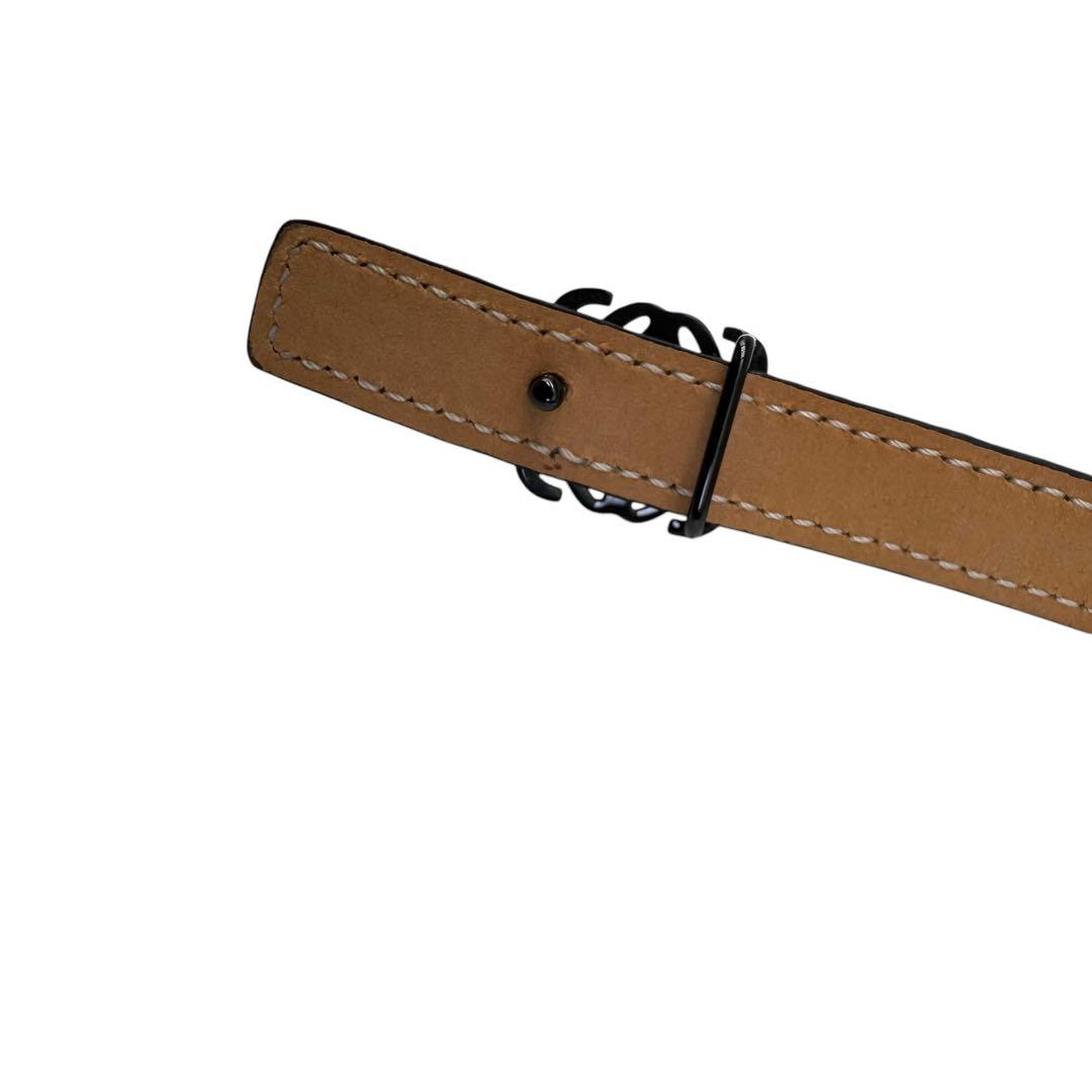 極美品 LOEWE ベルト アナグラム パイソン 蛇 レザー