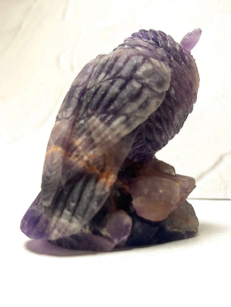 アメジスト フクロウ ふくろう彫刻 梟 置物 オブジェ