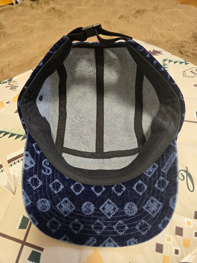 Supreme Flocked Denim Camp Cap モノグラム