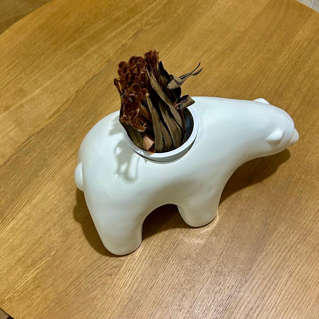 アラキミドリ ポーラーベア アート オブジェ 植木鉢 リサラーソン しろくま