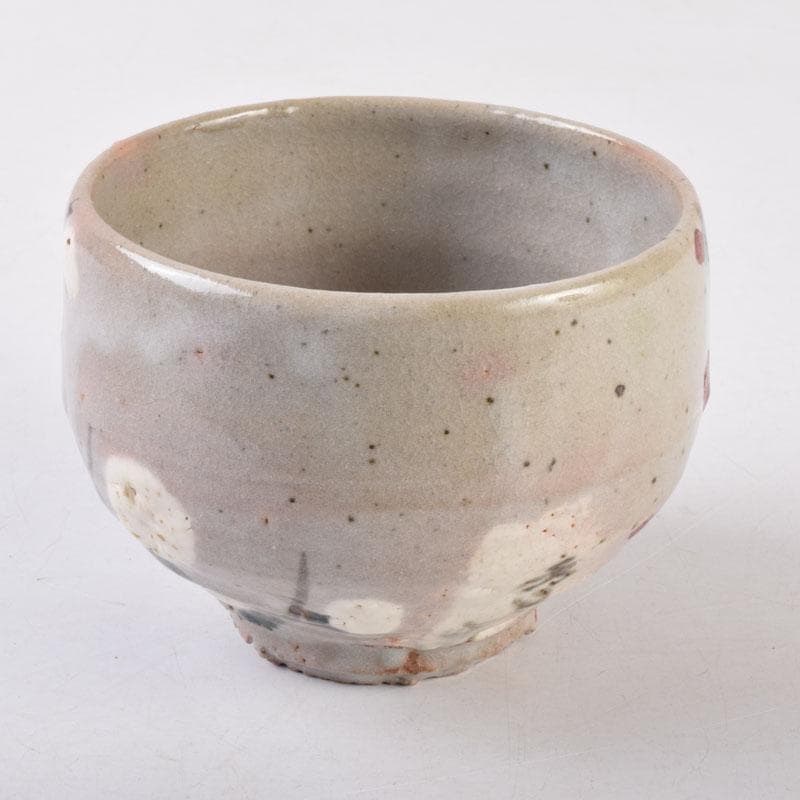 茶道具　虎渓山　水月窯造　色絵　紅白梅文　茶碗　共箱　C　8492